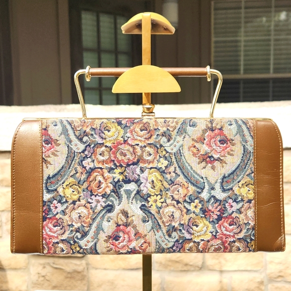 Vintage Floral Tapestry Clutch Handbag by So Unmistakably Johansen - Picture 5 of 14